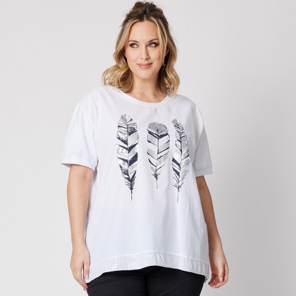 Clarity Feather Print Tee (#41420)