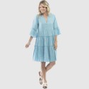 Escape by OQ 'Pure Linen' Frill Sleeve Dress (#7161)