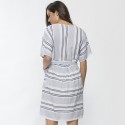 Threadz Multi Stripe Tie Waist Dress (#35221)