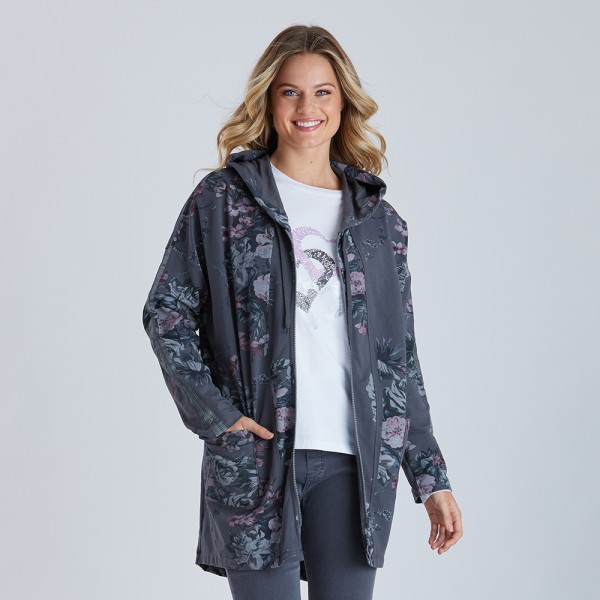 Threadz Floral Track Zip Jacket with Hood (#38463)