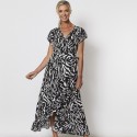 Threadz Zebra Print Wrap Dress (#41679)