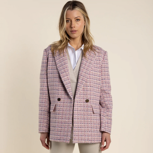 Two-T's Double Breasted Tweed Blazer (#2759)
